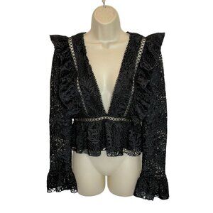 NEW Karina Grimaldi Paula Lace Black Top NWT - Size S